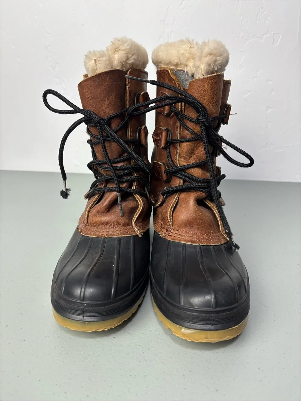 Kamik Everest Women's Snow Boot Winter Shearling Size 9M Leather Duck Boot Brown